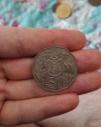 moneta rara  australiana 50 centesimi 