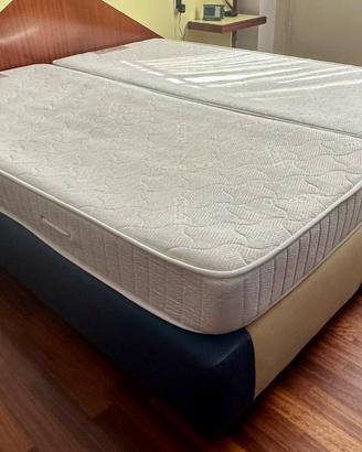 Letto matrimoniale 2 basi imbottite e 2 materassi