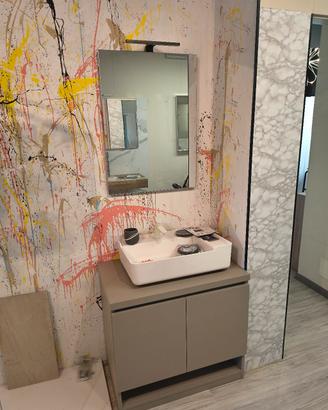 mobile bagno a terra con lavabo da appoggio cm 80