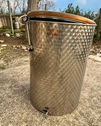 Botte in acciao per alimenti vino olio
