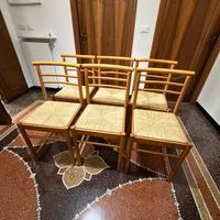 6 sedie in legno rovere