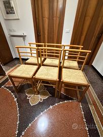 6 sedie in legno rovere