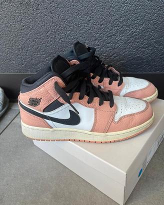 Jordan 1 Mid Rosa Quarzo (gs) MISURA 38