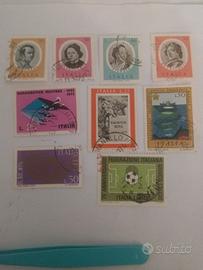9 francobolli italiani usati del 1973