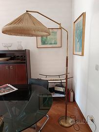 Piantana Vintage Anni '50/'60 in Ottone e Legno