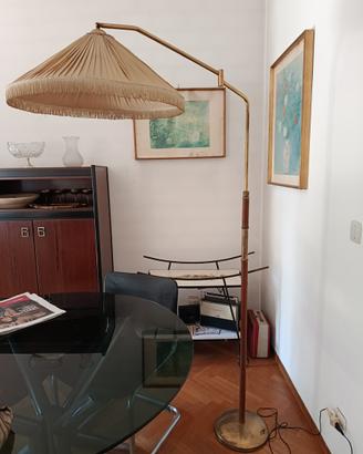 Piantana Vintage Anni '50/'60 in Ottone e Legno