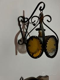 Applique da parete in ferro battuto anni 40/50