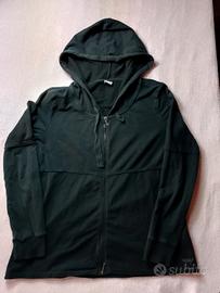 Felpa con Cappuccio e Zip Deha Nera in Cotone - Tg