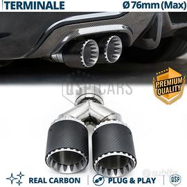 Terminale Scarico DOPPIO Tondo Y CARBONIO VERO