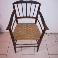 Poltroncina, panchina, sedia vintage legno e corda
