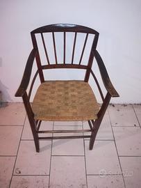 Poltroncina, panchina, sedia vintage legno e corda