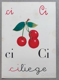 Cartellone abbecedario alfabeto vintage 