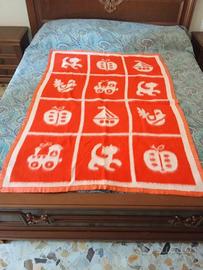 coperta vintage fine 70 da bambino double face