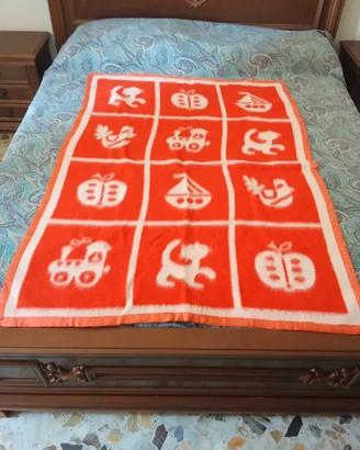 coperta vintage fine 70 da bambino double face