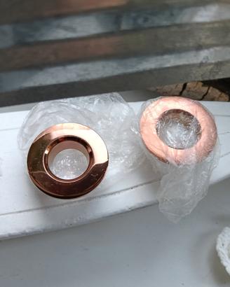 2 Copriforo lavandino in vero ottone 