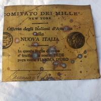 Comitato dei Mille New York 1936 cartolina