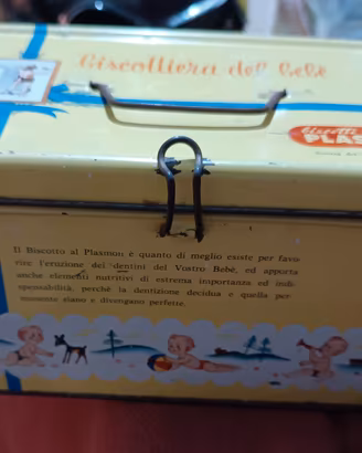 Scatola di latta ANNI 60 "Biscottiera del Bebè"