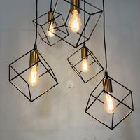 IDEAL LUX - Lampadario cubi metallo nero/ottone