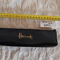 Harrods black logo pensil case astuccio nuovo