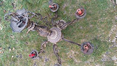 lampadario in ferro vintage