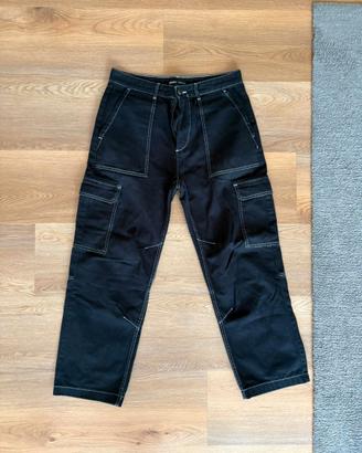 pantaloni cargo neri bershka uomo taglia eur40