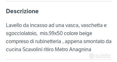 lavello colore beige