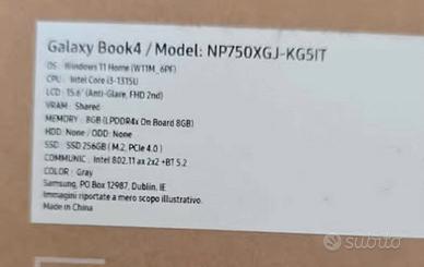 Notebook Samsung Galaxi Book 4