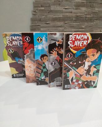 Lotto 5 Manga Demon Slayer Prima Edizione