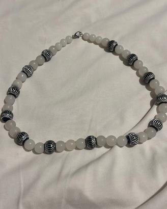 Set bracciali elastici pietre dure e argento