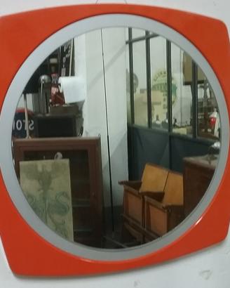 SPECCHIO PLASTICA ARANCIO ANNI '70
