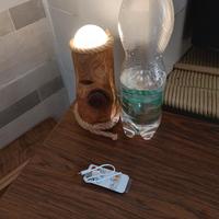 lampadina in legno da tavolino a led ricaricabile