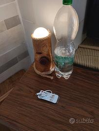 lampadina in legno da tavolino a led ricaricabile
