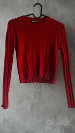 Golfino rosso a coste e trecce - Tally Weijl (XS)