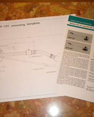Audio-technica ATP-12T & ATP-16T mounting template