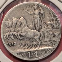 1 Lira 1913 Regno D'Italia Vittorio Emanuele III