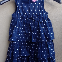 Abitino cotone blu pois 3-4 anni