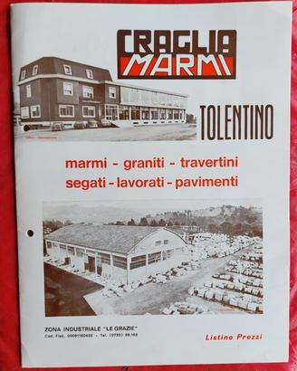 Listino prezzi Caglia Marmi Tolentino del 1979