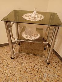Tavolino e carrellino vetro acciaio