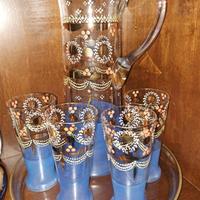 Servizio di 4 bicchieri+caraffa anni 1920-1930