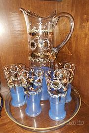 Servizio di 4 bicchieri+caraffa anni 1920-1930
