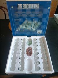 Gioco Scacchi e Dama in vetro 