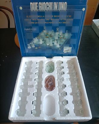 Gioco Scacchi e Dama in vetro 
