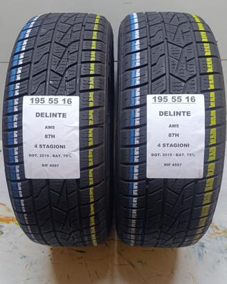 2 GOMME 195 55 16 DELINTE 4 STAGIONI RIF4597