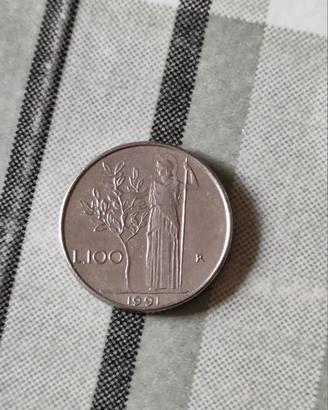 100 Lire piccola 1991 Minerva 
