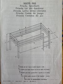 Letto semi-elevato con scaletta bambini e ragazzi