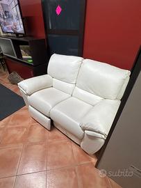 DIVANO BIANCO VERA PELLE DI BUFALO SEDUTA RELAX