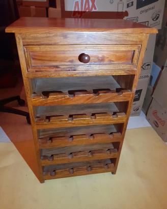 mobile cantinetta  legno massiccio portabottiglie
