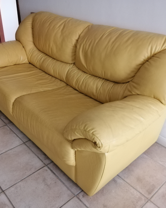 Divani pelle gialla da 2 e 3 posti