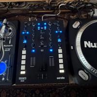 Coppia giradischi + mixer + valige