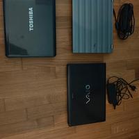 Lotto 3 portatili funzionanti, no hard disk no RAM